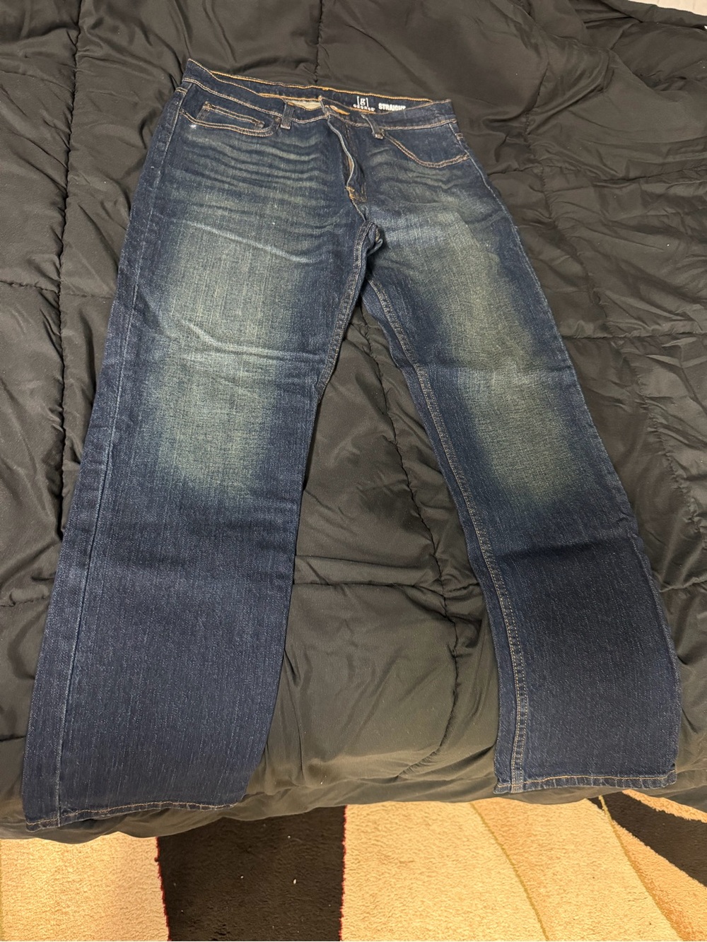 George Men's Straight-Leg Dark Blue Jeans
